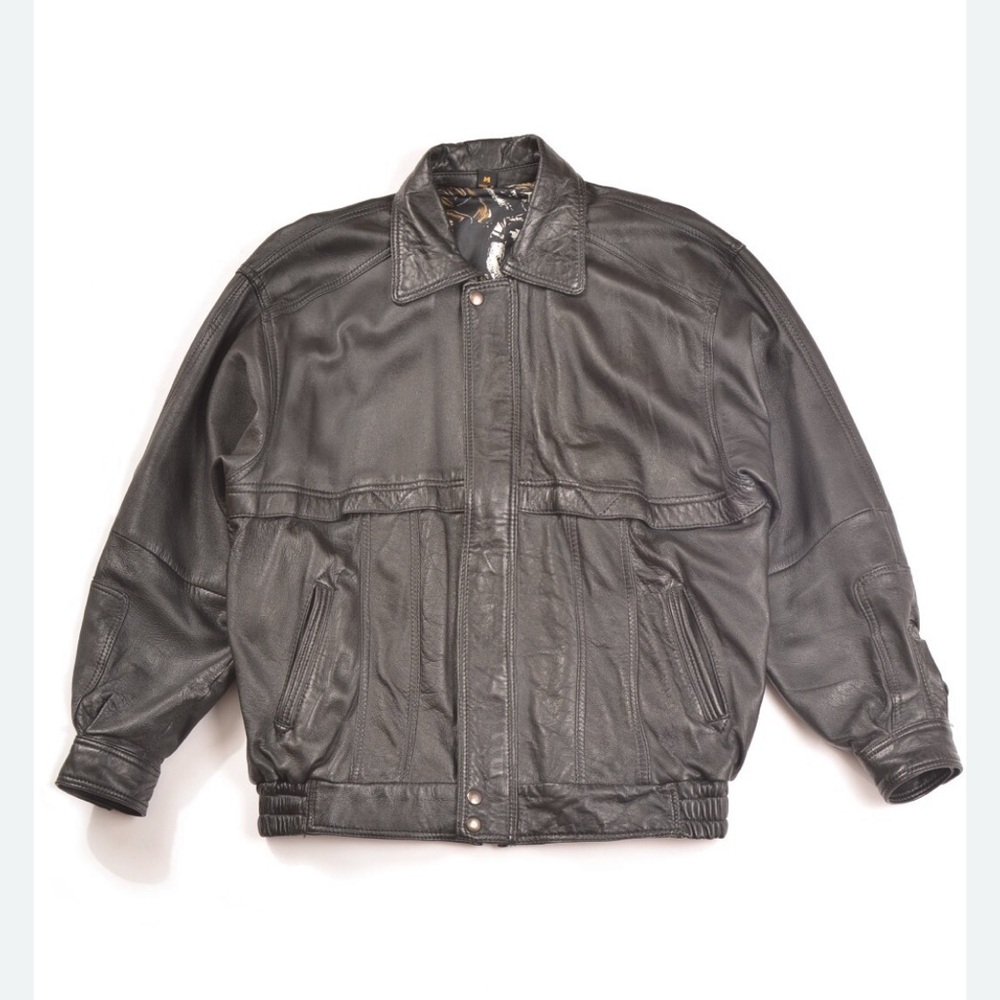 Vintage Wright & Ditson Black Leather Bomber Jacket